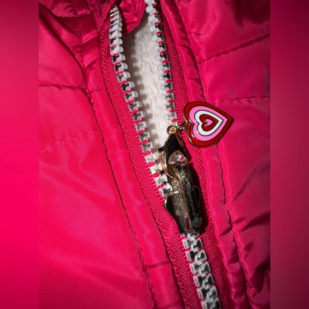 Girls hot pink DKNY coat 5/6